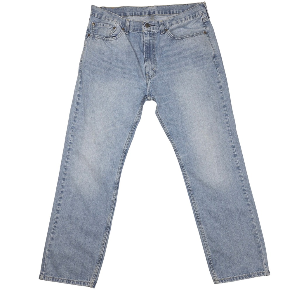 Levi Strauss 505 Mens Jeans Light Wash Blue Straight Fit Denim Y2K Style 36x30